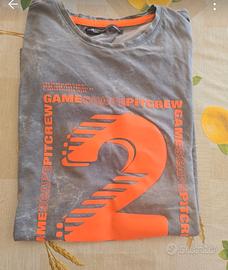 T-Shirt Unisex T.L Piazza Italia Grigia e Arancio 