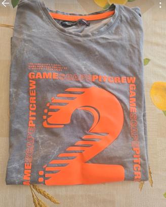 T-Shirt Unisex T.L Piazza Italia Grigia e Arancio 