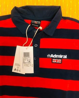 Polo a strisce in cotone marca Admiral. Mai usato