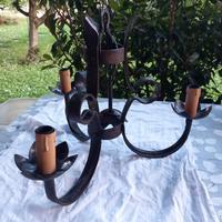 lampadario ferro battuto  vintage 