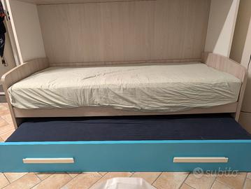 Letto singolo con letto estraibile 