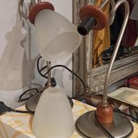 Set completo vintage lampadario 3 luci+2 abat-jour
