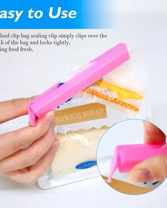 Clip chiudi sacchetti per alimenti set da 5 nuove