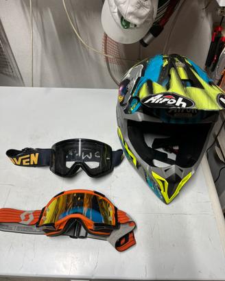 casco airoh wrap+ 2 maschere