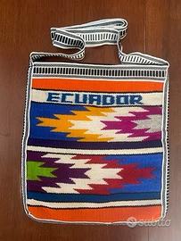 Borsa etnica artigianale Ecuador con tracolla