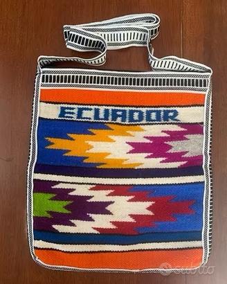 Borsa etnica artigianale Ecuador con tracolla