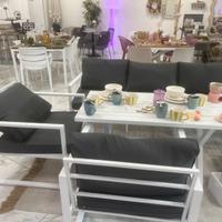 Set esterno pranzo bianco ferro