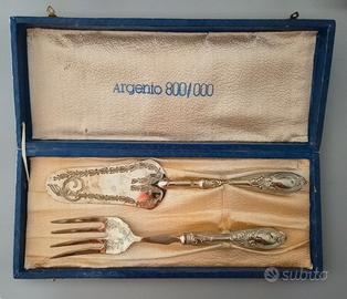 Set Servizio Dolci e Torta Vintage in Argento 800 