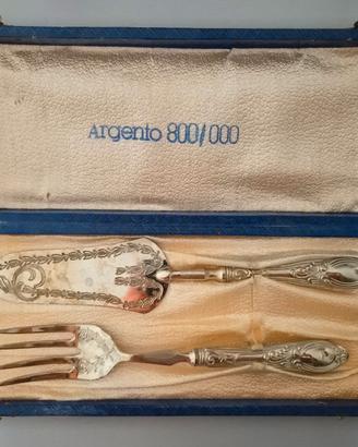 Set Servizio Dolci e Torta Vintage in Argento 800 