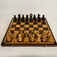 Scacchiera vintage legno richiudibile e portatile