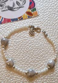Bracciale fatto a mano con perline e ceramica
