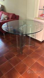 Tavolo in cristallo curvato Ø 110 cm