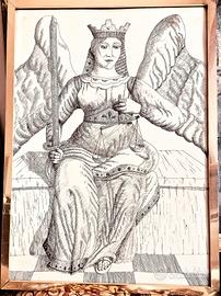 Disegno artistico "La Giustizia" incorniciato 