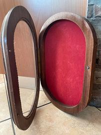 Teca con cornice in legno