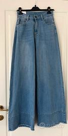 Jeans wide leg a vita alta-denim chiaro