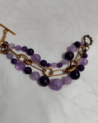 Bracciale con sfere di ametista di varie tonalità!