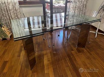 Tavolo allungabile in cristallo 160x90