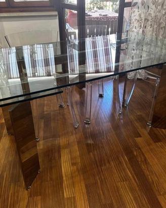 Tavolo allungabile in cristallo 160x90