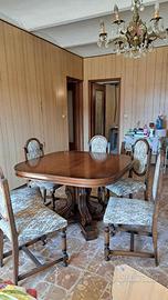 Tavolo da pranzo elegante + 6 sedie – Set completo