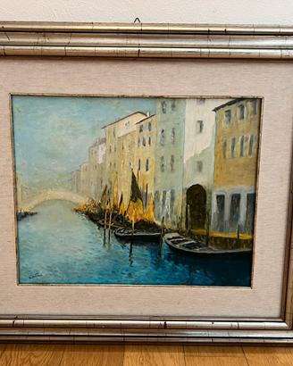 Quadro di Venezia Olio su Tela Corti Piacenza
