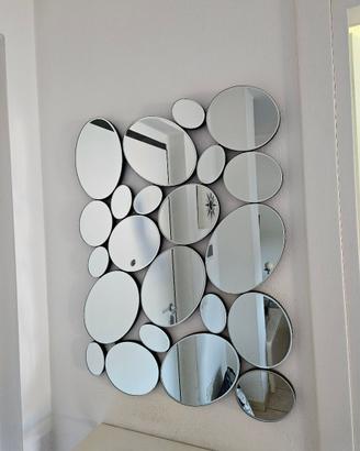 Specchio decorativo design a cerchi 60x80 cm