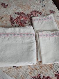 Lenzuolo matrimoniale sopra +sotto + federe cotone