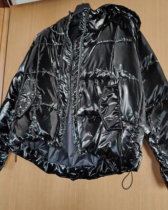 Piumino Sisley nero lucido, tg S