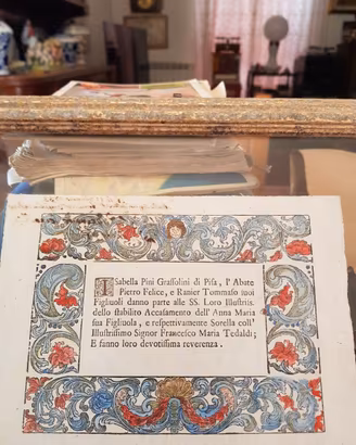INVITO DI NOZZE ANTICO DATATO 1733 DI NOBILI