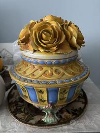 POTICHE - VASO DI MAIOLICA POLICROMA