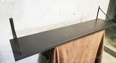Mensola legno color antracite e acciaio nero