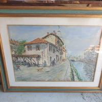 Quadro dipinto Naviglio di Milano 