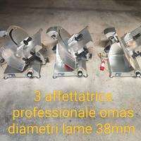 3 affettatrici professionali a gravità OMAS