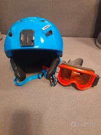 Casco da sci Mistral azzurro + maschera Blast