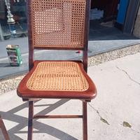 Sedia vintage in paglia di Vienna