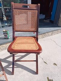 Sedia vintage in paglia di Vienna