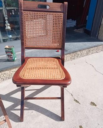 Sedia vintage in paglia di Vienna