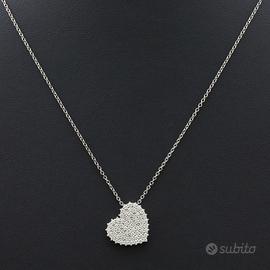 COLLANA CUORE IN ORO BIANCO 18 KT DIAMANTI 0.61 CT