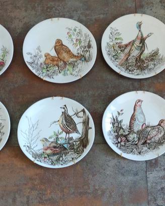 6 piatti da decorazione Game Birds Johnson Brother