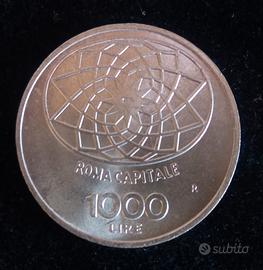 1000 lire argento Roma capitale
