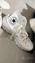 Converse Run Star Hi pelle bianca 37.5