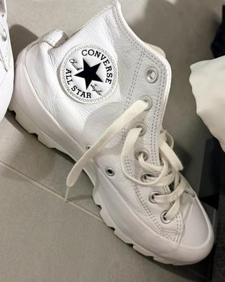 Converse Run Star Hi pelle bianca 37.5