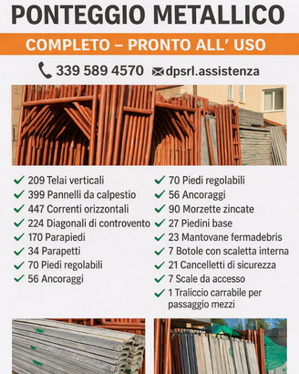 Ponteggio metallico per edilizia