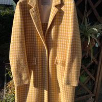 Cappotto donna in lana giallo a quadretti Marella