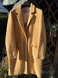 Cappotto donna in lana giallo a quadretti Marella