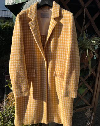 Cappotto donna in lana giallo a quadretti Marella