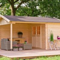 CASETTA DI LEGNO WALTER 320x445x245h CON VERANDA