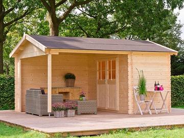 CASETTA DI LEGNO WALTER 320x445x245h CON VERANDA