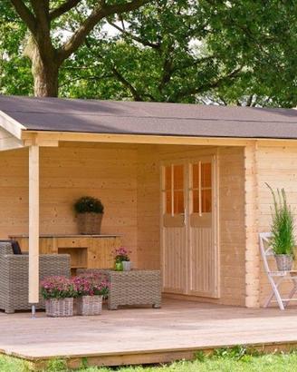 CASETTA DI LEGNO WALTER 320x445x245h CON VERANDA