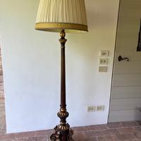 Lampada piantana con foglia oro e Specchio