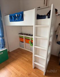 Letto a soppalco ikea con materasso
